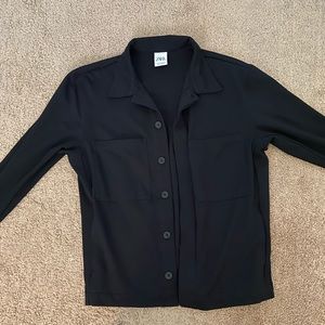 Black Zara Button Up Shirt Jacket Size Men’s Medium With 4 Pockets.